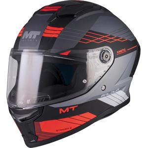 Kask motocyklowy integralny MT Stinger 2 Baldur C15 matowy czarno-szaro-czerwony