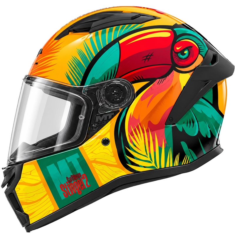 Kask motocyklowy integralny MT Stinger 2 Caribbean C3 zielono-żółty