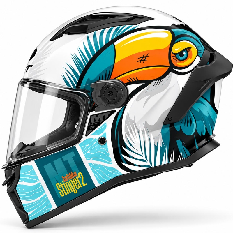 Kask motocyklowy integralny MT Stinger 2 Caribbean A6 niebiesko-biały