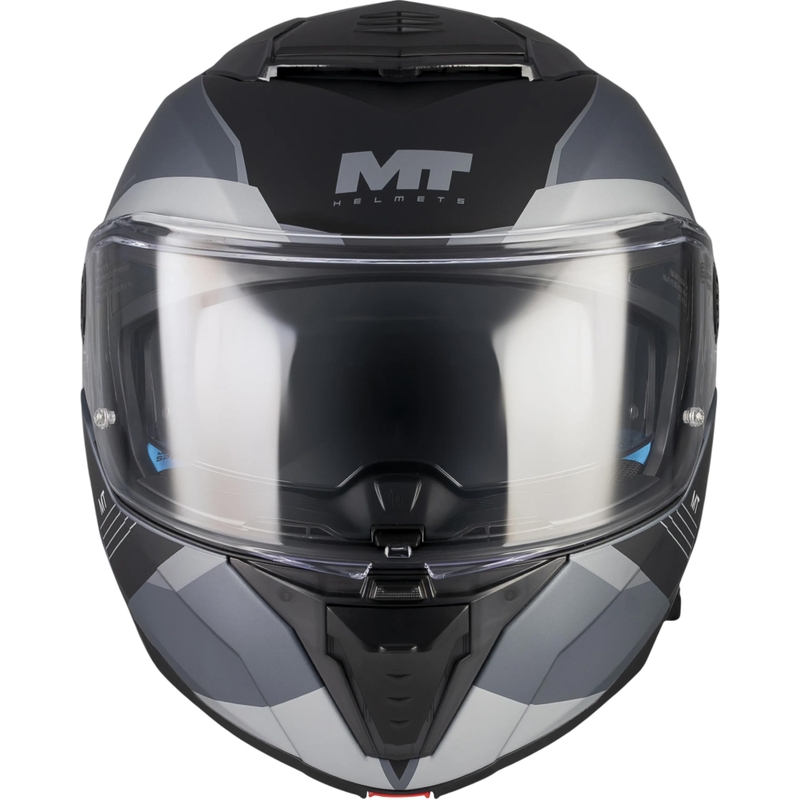 Kask motocyklowy typu flip-up MT Atom 2 SV Kaster C2 matowy czarno-szary