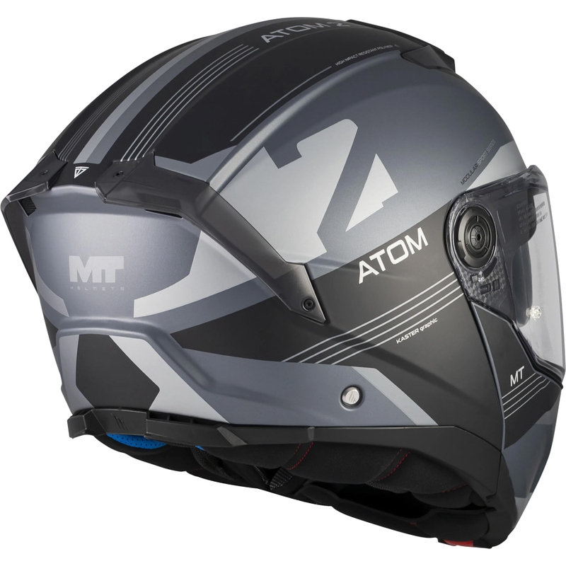 Kask motocyklowy typu flip-up MT Atom 2 SV Kaster C2 matowy czarno-szary
