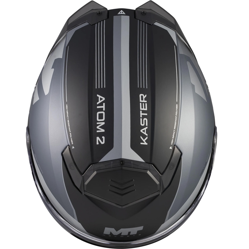 Kask motocyklowy typu flip-up MT Atom 2 SV Kaster C2 matowy czarno-szary