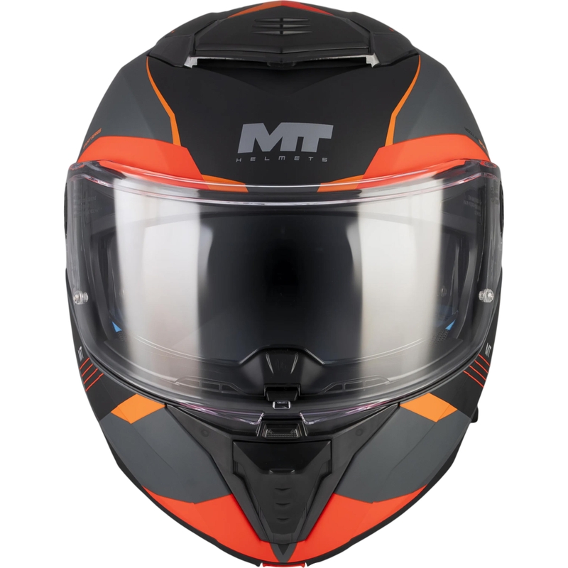 Kask motocyklowy typu flip-up MT Atom 2 SV Kaster C14 matowy czarno-szaro-pomarańczowy