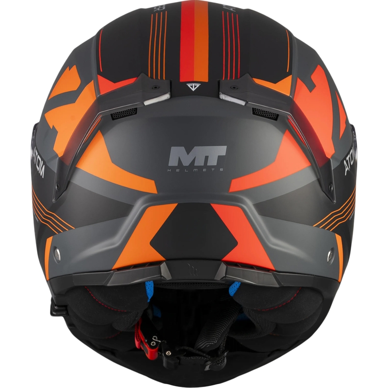 Kask motocyklowy typu flip-up MT Atom 2 SV Kaster C14 matowy czarno-szaro-pomarańczowy