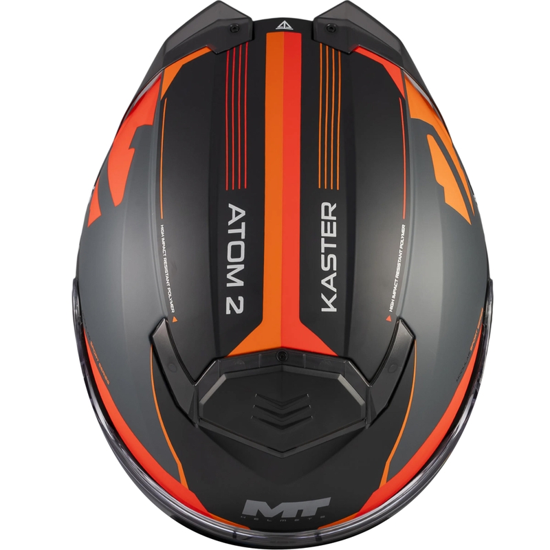 Kask motocyklowy typu flip-up MT Atom 2 SV Kaster C14 matowy czarno-szaro-pomarańczowy