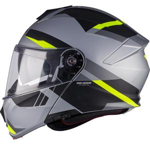 Kask motocyklowy typu flip-up MT Genesis R SV Cheeky C3 czarno-szaro-fluo-żółty