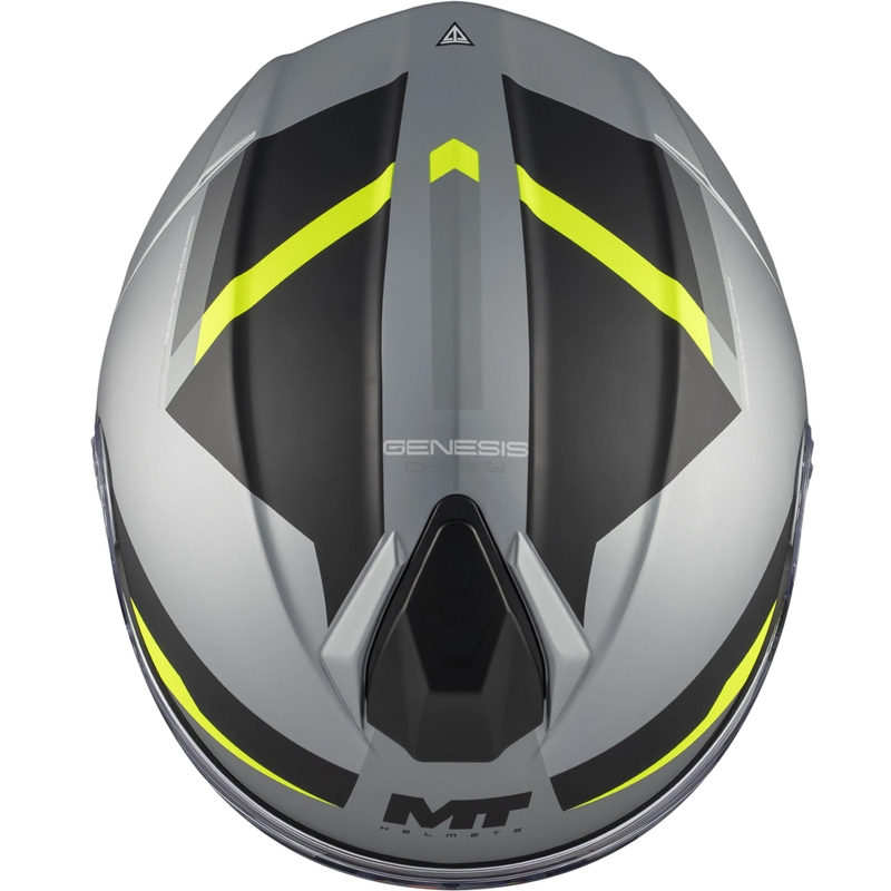 Kask motocyklowy typu flip-up MT Genesis R SV Cheeky C3 czarno-szaro-fluo-żółty