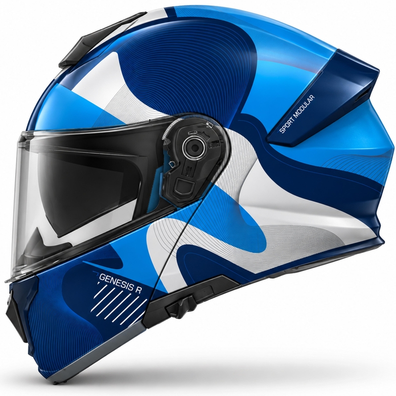 Kask motocyklowy typu flip-up MT Genesis R SV Lancer C7 matowy niebiesko-szary