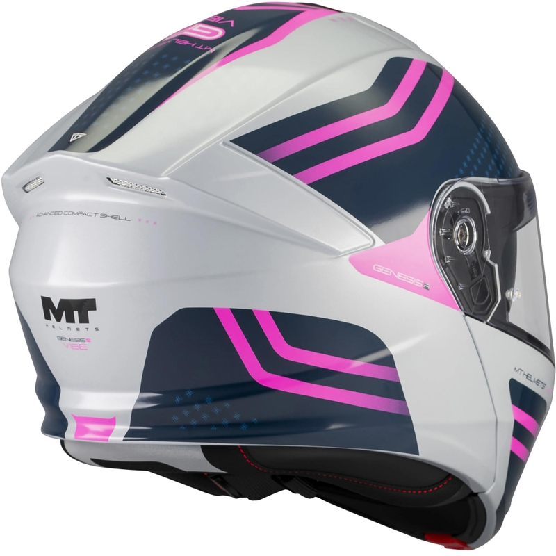 Kask motocyklowy typu flip-up MT Genesis R SV Vibe C8 szaro-niebiesko-różowy