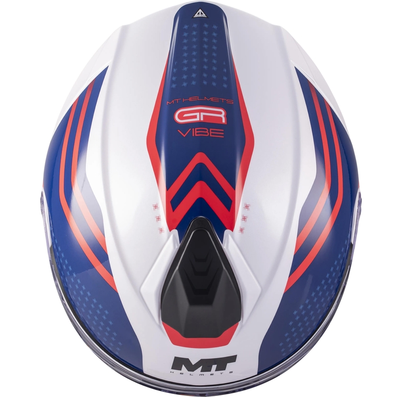 Kask motocyklowy typu flip-up MT Genesis R SV Vibe A7 biało-niebiesko-czerwony