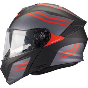 Kask motocyklowy typu flip-up MT Genesis R SV Vibe B5 matowy czarno-szaro-czerwony