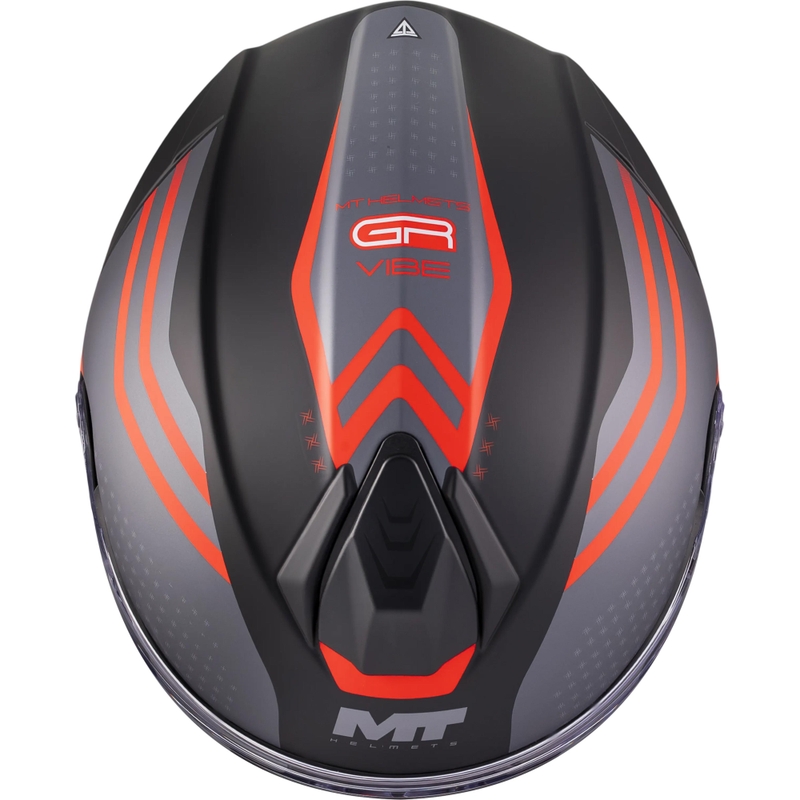 Kask motocyklowy typu flip-up MT Genesis R SV Vibe B5 matowy czarno-szaro-czerwony