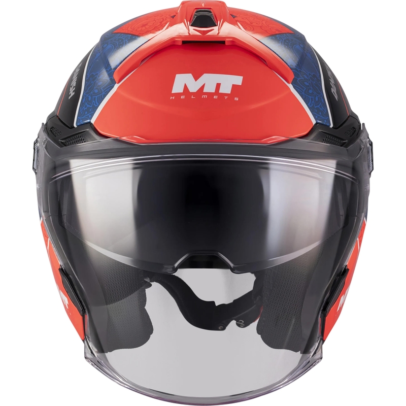Kask motocyklowy otwarty MT Cosmo SV Danish 26 Season C5 niebiesko-czerwono-biało-czarny