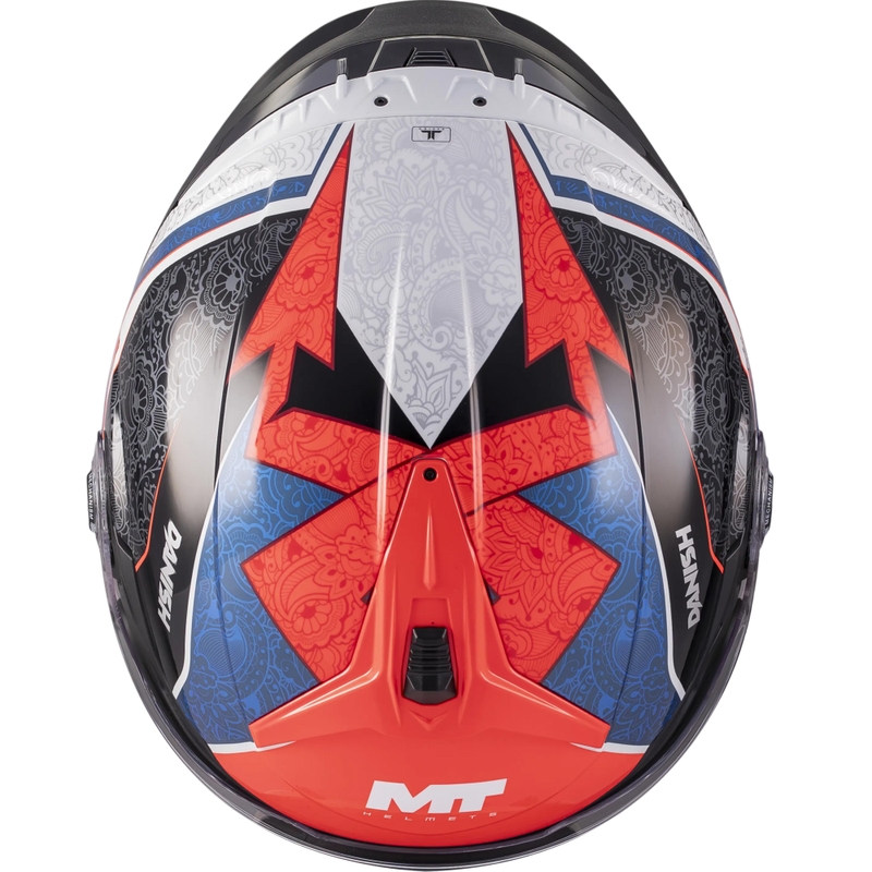 Kask motocyklowy otwarty MT Cosmo SV Danish 26 Season C5 niebiesko-czerwono-biało-czarny
