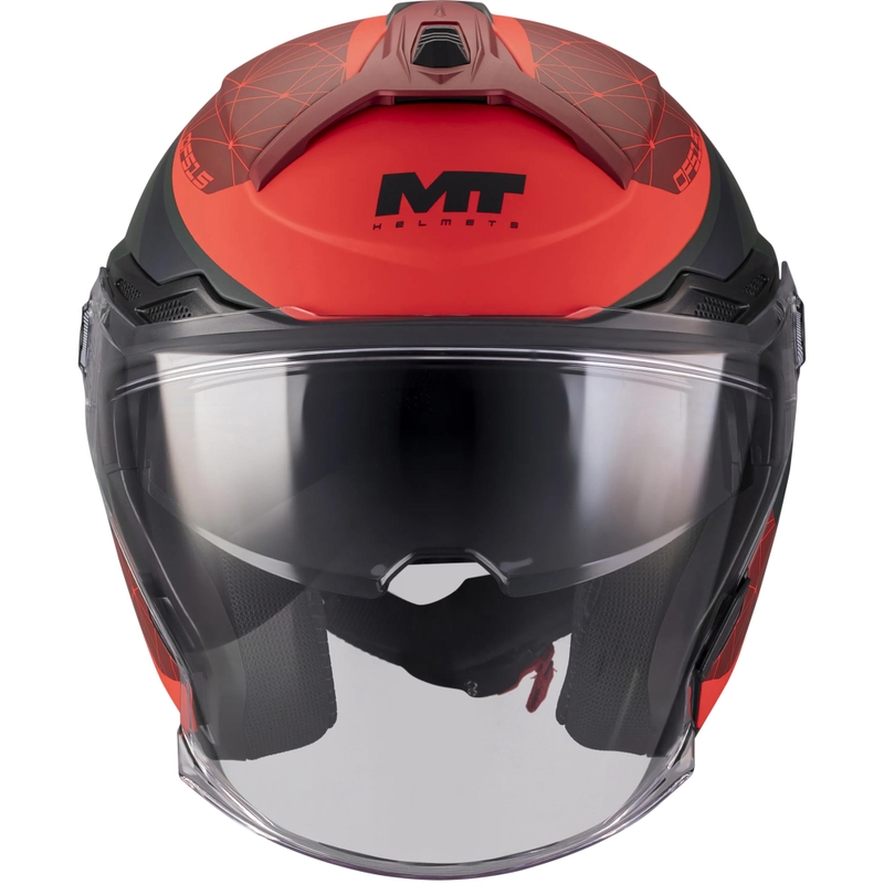 Kask motocyklowy otwarty MT Cosmo SV Zafiro C16 matowy czerwono-zielony