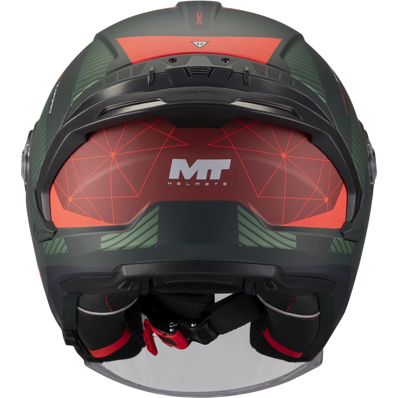 Kask motocyklowy otwarty MT Cosmo SV Zafiro C16 matowy czerwono-zielony