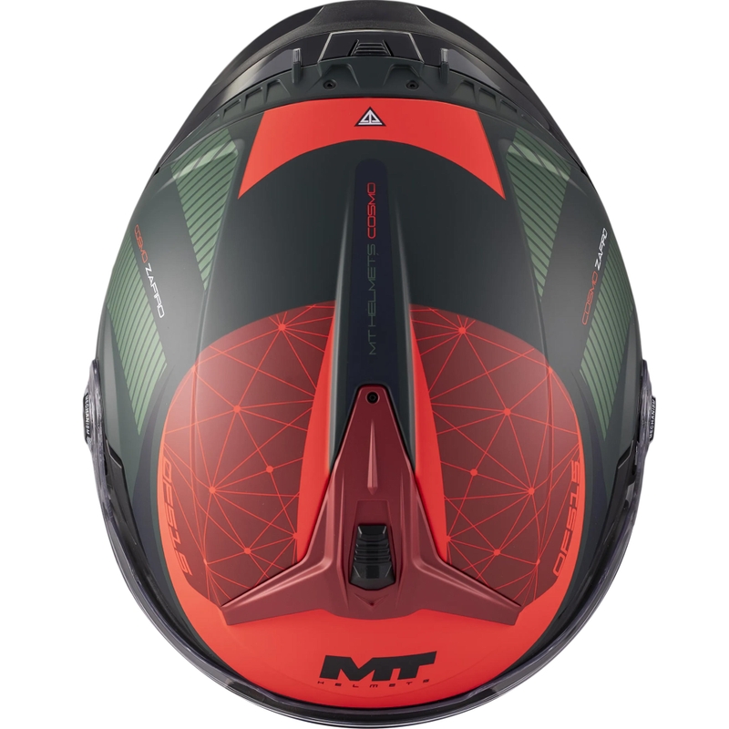 Kask motocyklowy otwarty MT Cosmo SV Zafiro C16 matowy czerwono-zielony
