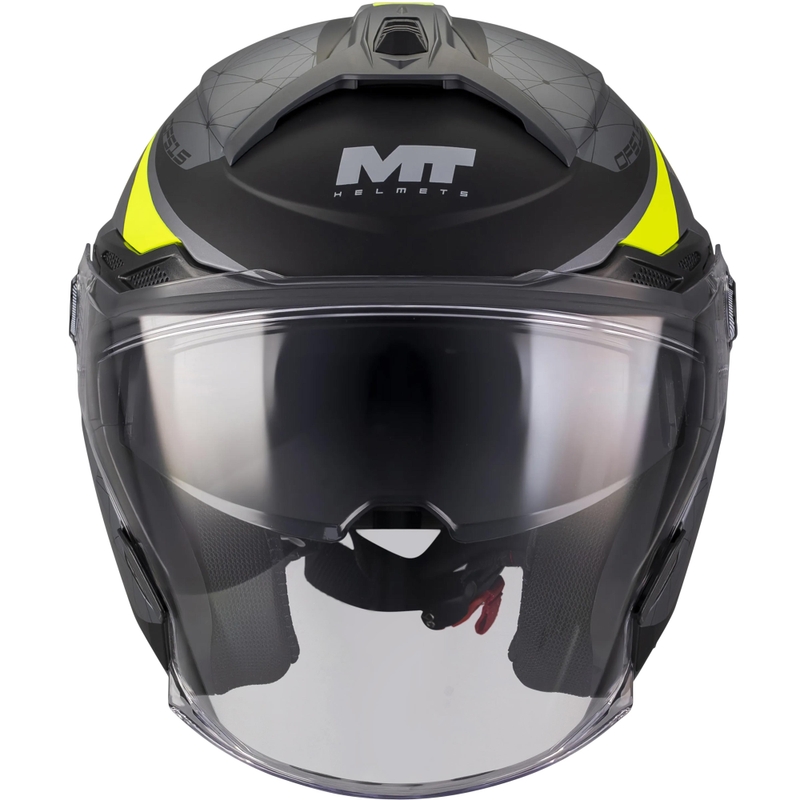 Kask motocyklowy otwarty MT Cosmo SV Zafiro C3 matowy czarno-szary-fluo żółty