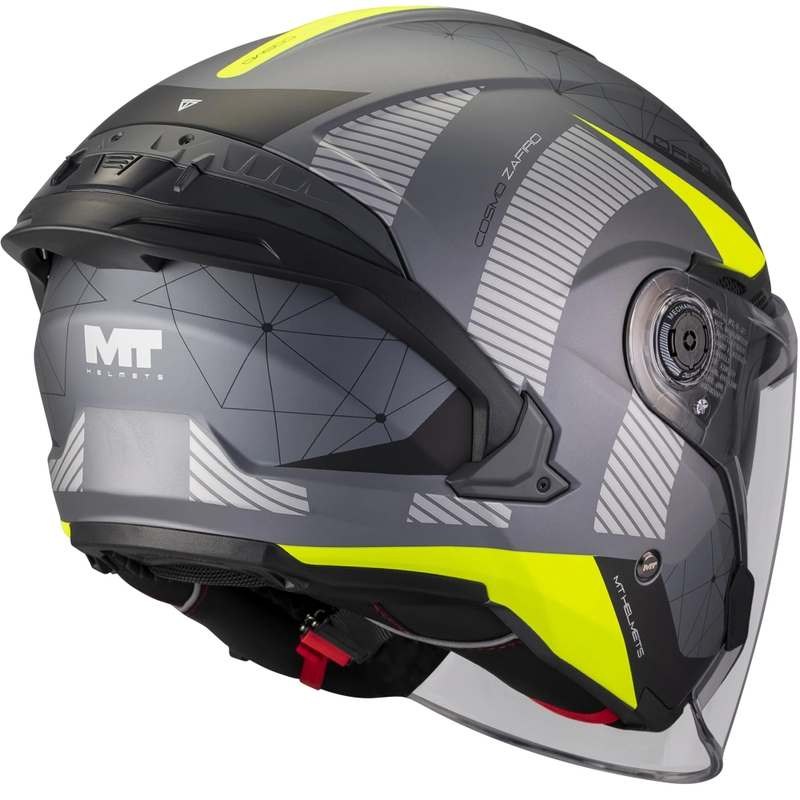 Kask motocyklowy otwarty MT Cosmo SV Zafiro C3 matowy czarno-szary-fluo żółty