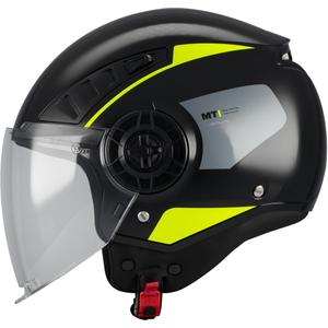 Kask motocyklowy otwarty MT Aeris Demure B5 czarno-fluo żółty