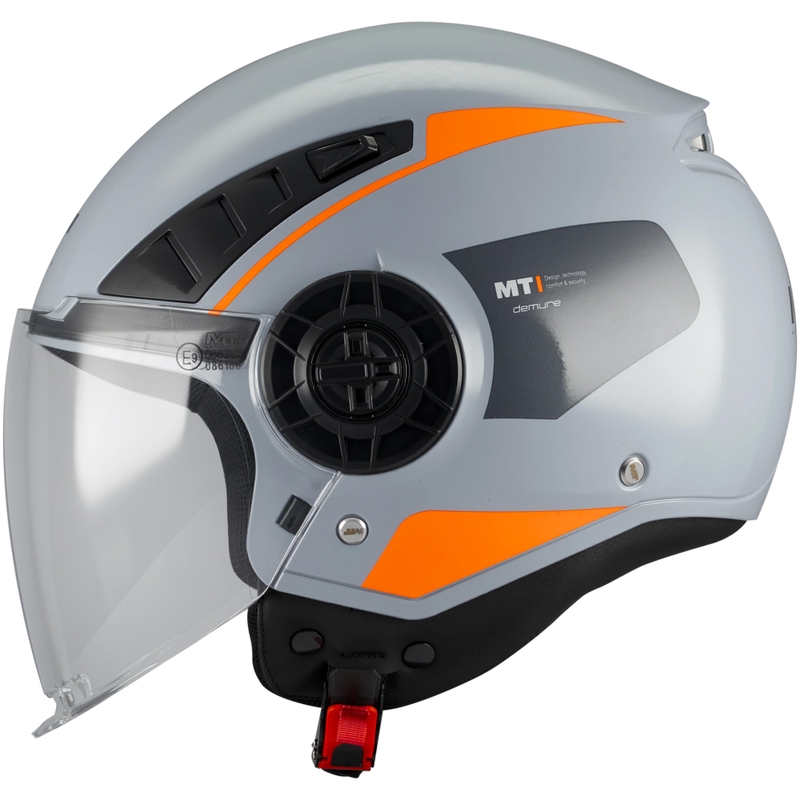 Kask motocyklowy otwarty MT Aeris Demure C4 szaro-pomarańczowy