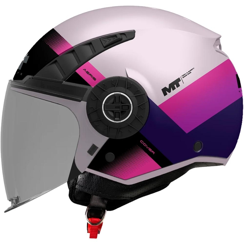Kask motocyklowy otwarty MT Aeris Cover C8 matowy różowo-fioletowy