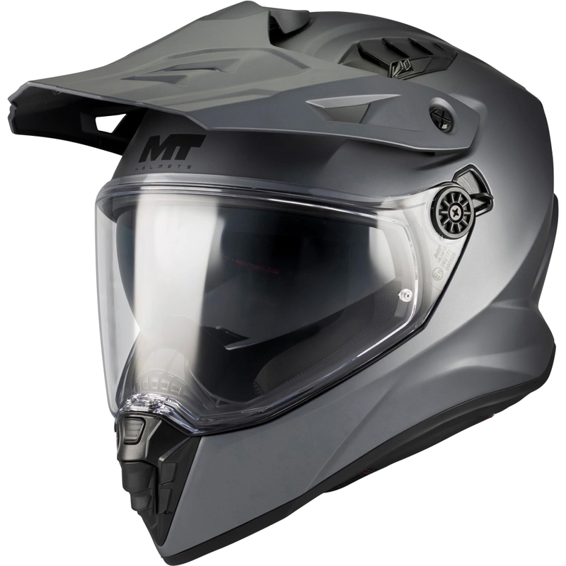 Kask motocyklowy enduro MT Track SV Pure A2 matowy szary