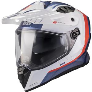 Kask motocyklowy enduro MT Track SV Nomad C0 niebiesko-biało-czerwony