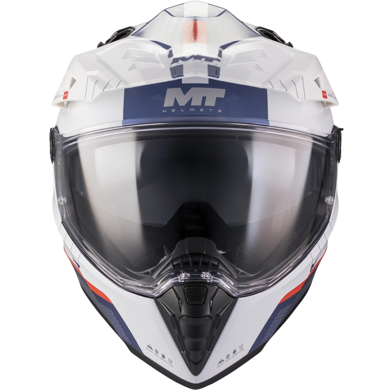 Kask motocyklowy enduro MT Track SV Nomad C0 niebiesko-biało-czerwony
