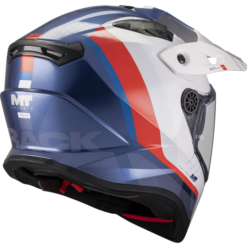 Kask motocyklowy enduro MT Track SV Nomad C0 niebiesko-biało-czerwony