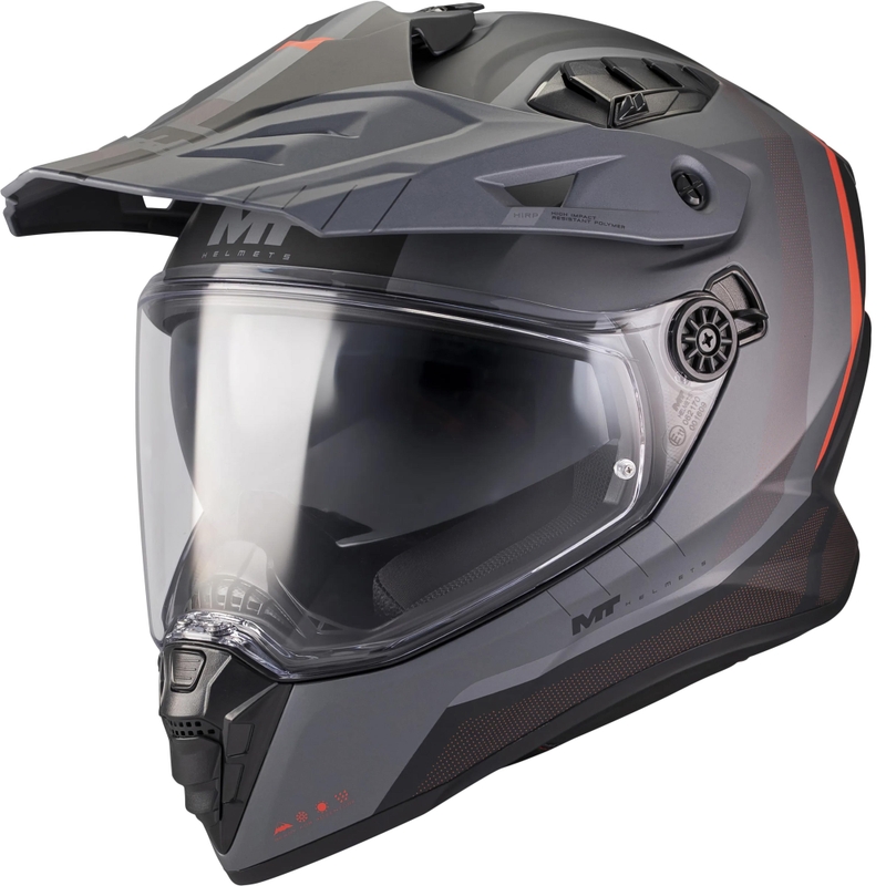 Kask motocyklowy enduro MT Track SV Nomad B25 matowy czarno-szaro-czerwony