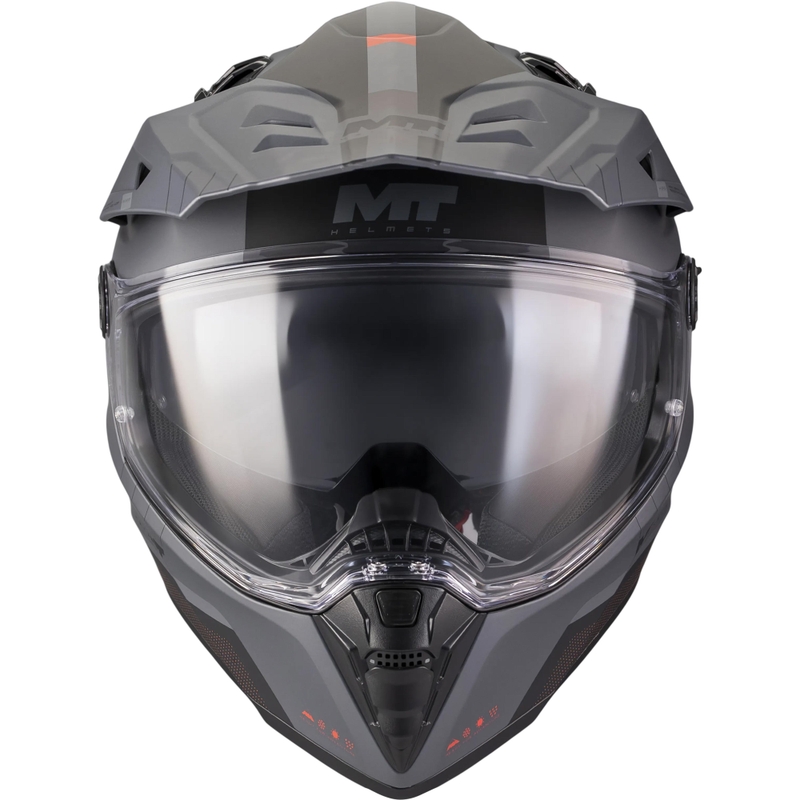 Kask motocyklowy enduro MT Track SV Nomad B25 matowy czarno-szaro-czerwony