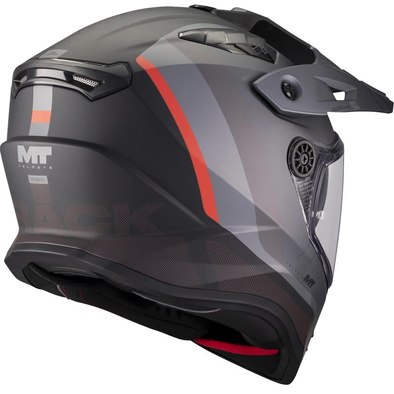 Kask motocyklowy enduro MT Track SV Nomad B25 matowy czarno-szaro-czerwony