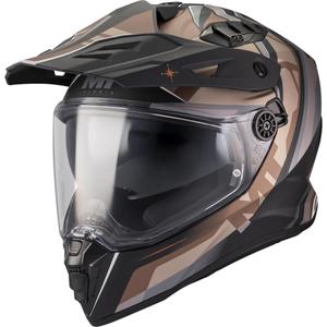 Kask motocyklowy enduro MT Track SV Questor B9 matowy czarno-brązowy
