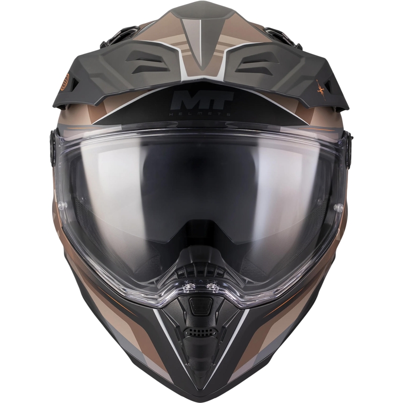 Kask motocyklowy enduro MT Track SV Questor B9 matowy czarno-brązowy