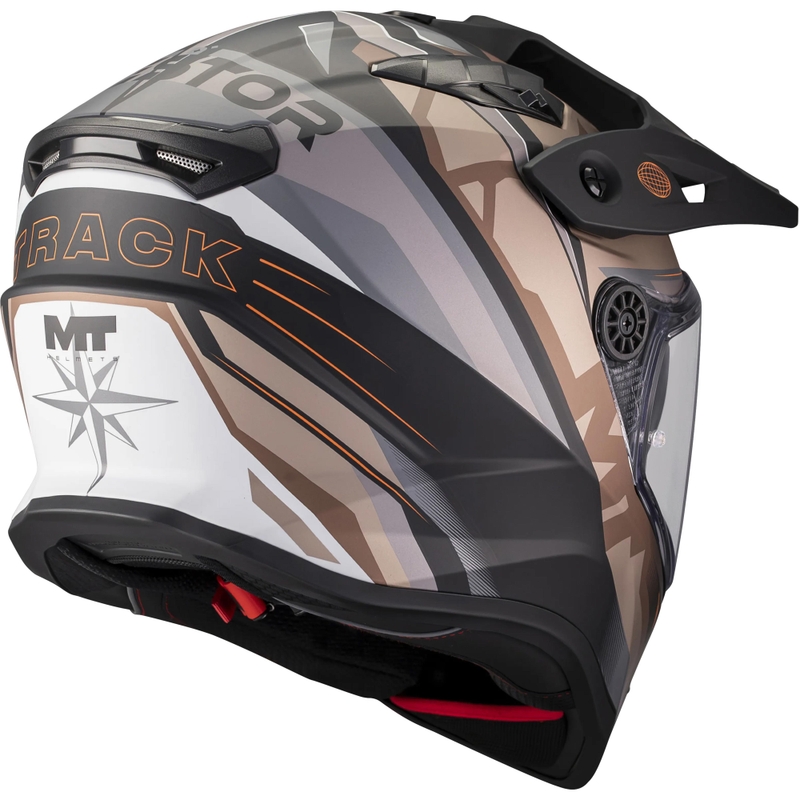 Kask motocyklowy enduro MT Track SV Questor B9 matowy czarno-brązowy