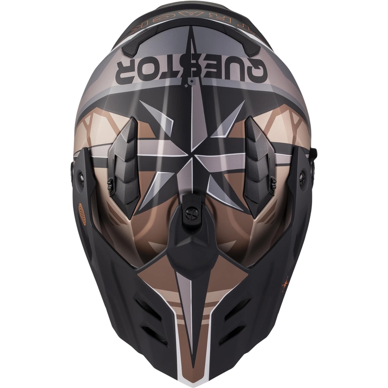 Kask motocyklowy enduro MT Track SV Questor B9 matowy czarno-brązowy