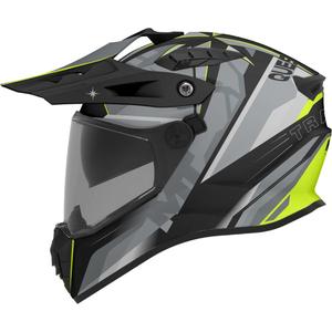 Kask motocyklowy enduro MT Track SV Questor C23 matowy szaro-czarno-fluo żółty