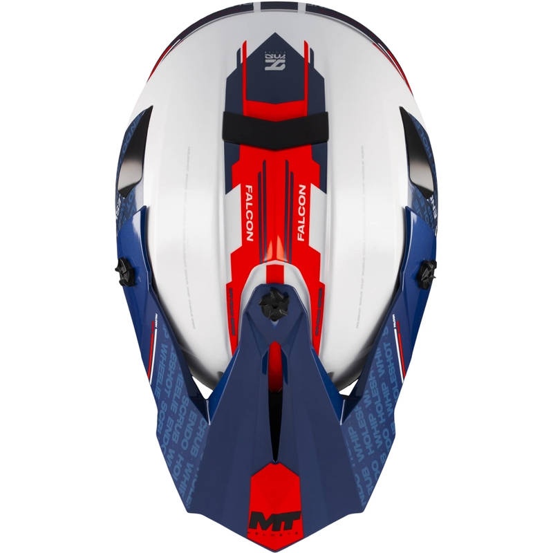 Kask motocrossowy MT Falcon S Ruler A15 niebiesko-biało-czerwony