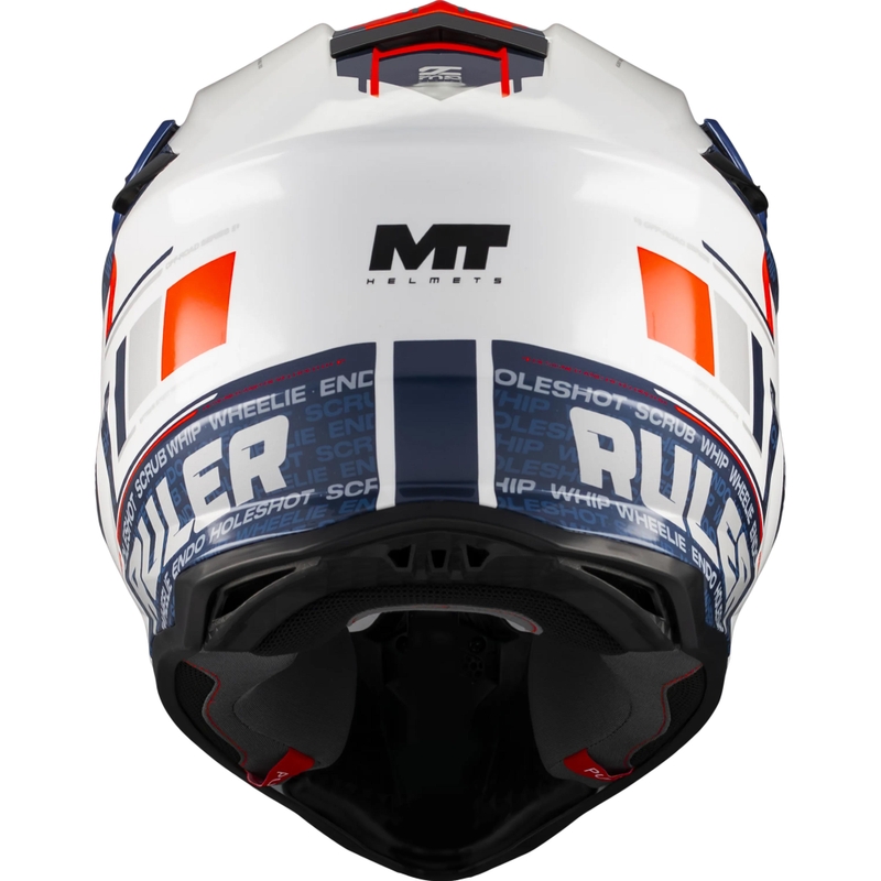 Kask motocrossowy MT Falcon S Ruler A15 niebiesko-biało-czerwony