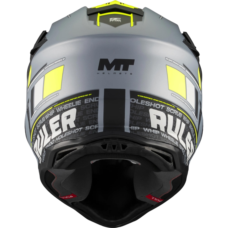 Kask motocrossowy MT Falcon S Ruler C2 matowy czarno-szary-fluo żółty