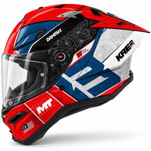 Kask motocyklowy integralny MT KRE 2 PLUS Danish 26 Season B5 czerwono-niebieski