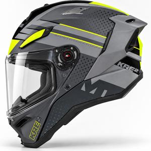 Kask motocyklowy integralny MT KRE 2 Fussion C2 matowo-połyskliwy szaro-fluo żółty