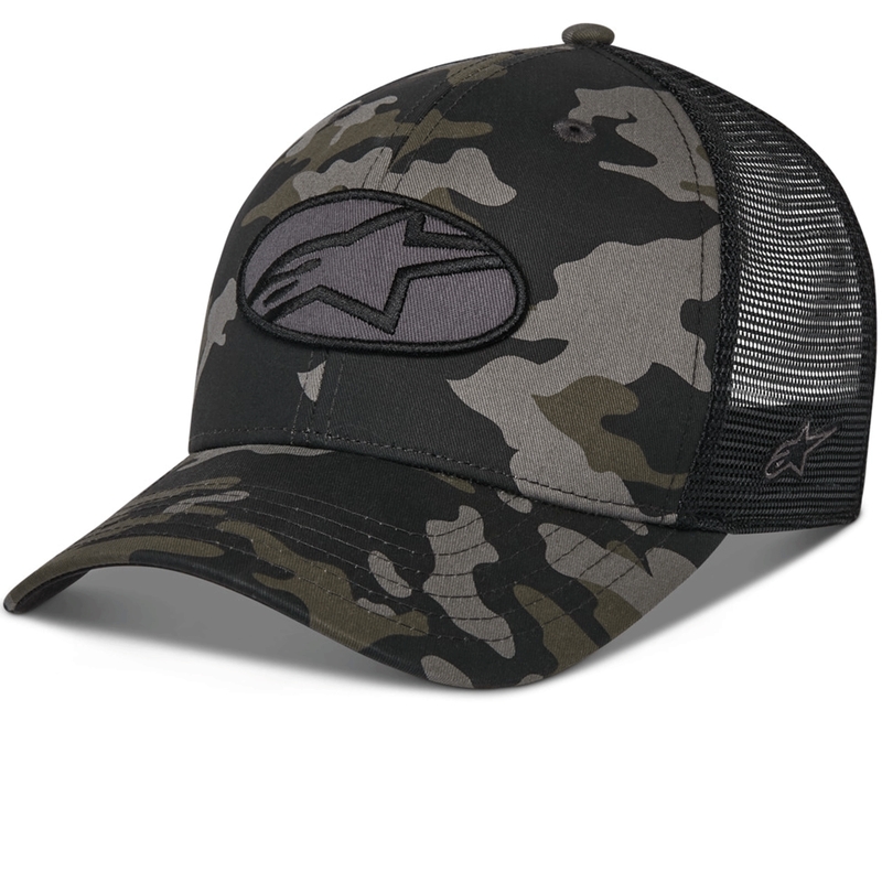 Czapka typu trucker Alpinestars Oblique Camo w kolorze czarno-kamuflażowo-czarnym