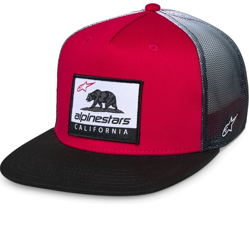 Czapka Alpinestars Cali Gradient Trucker w kolorze czerwono-czarno-białym
