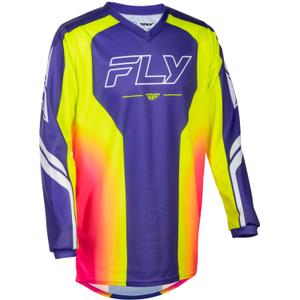 Koszulka motocrossowa dla dzieci FLY Racing F-16 Raze w kolorze fioletowo-czerwono-żółtym