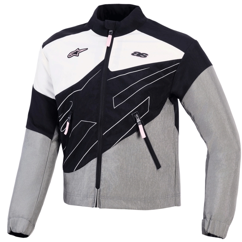 Kurtka motocyklowa damska Alpinestars Stella Moshell czarno-szaro-biało-różowa
