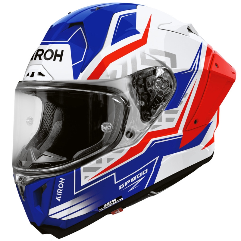 Kask motocyklowy integralny Airoh GP 800 Victory niebiesko-czerwony