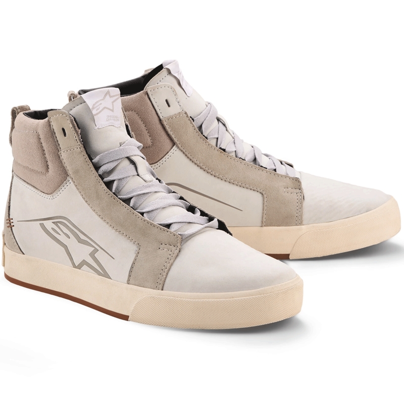 Buty motocyklowe Alpinestars Ride-63 skórzane biało-szaro-brązowe