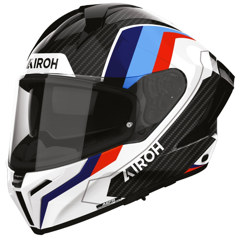 Kask motocyklowy integralny Airoh Matryx Carbon Rank czarno-biało-niebieski